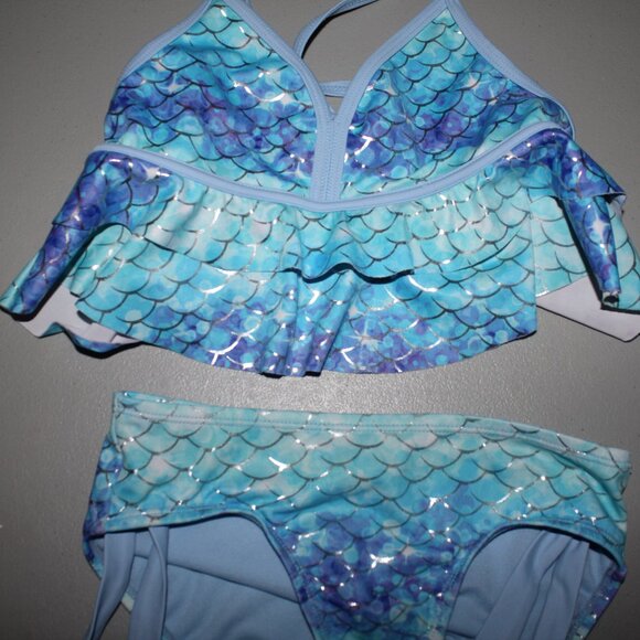 Blue Mermaide 2 Pcs Justice Bikini Swimsuit Size 8 - Picture 4 of 13